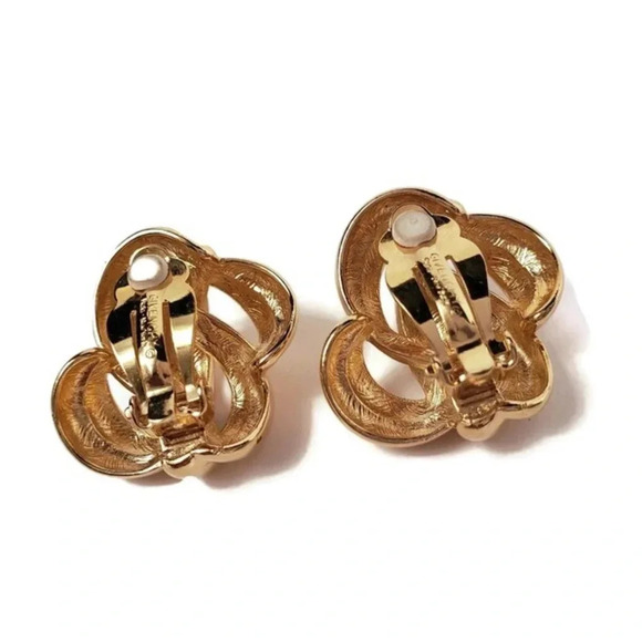 Signed Vintage Givenchy Gold Knot  Earrings - Picture 5 of 5